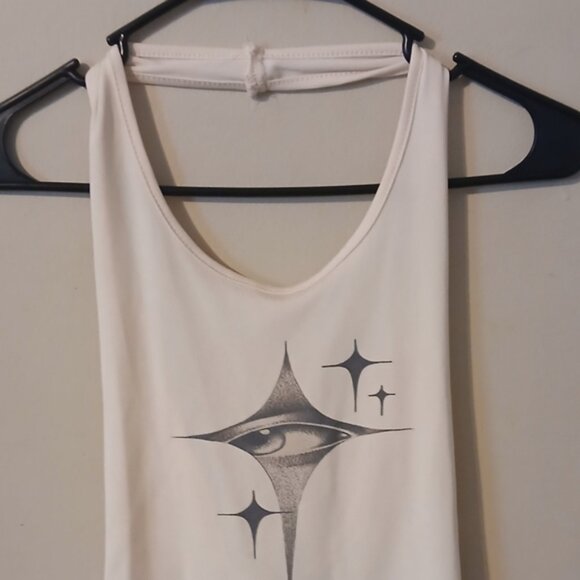 White Cream Color  Graphic Tank Top - Picture 2 of 7
